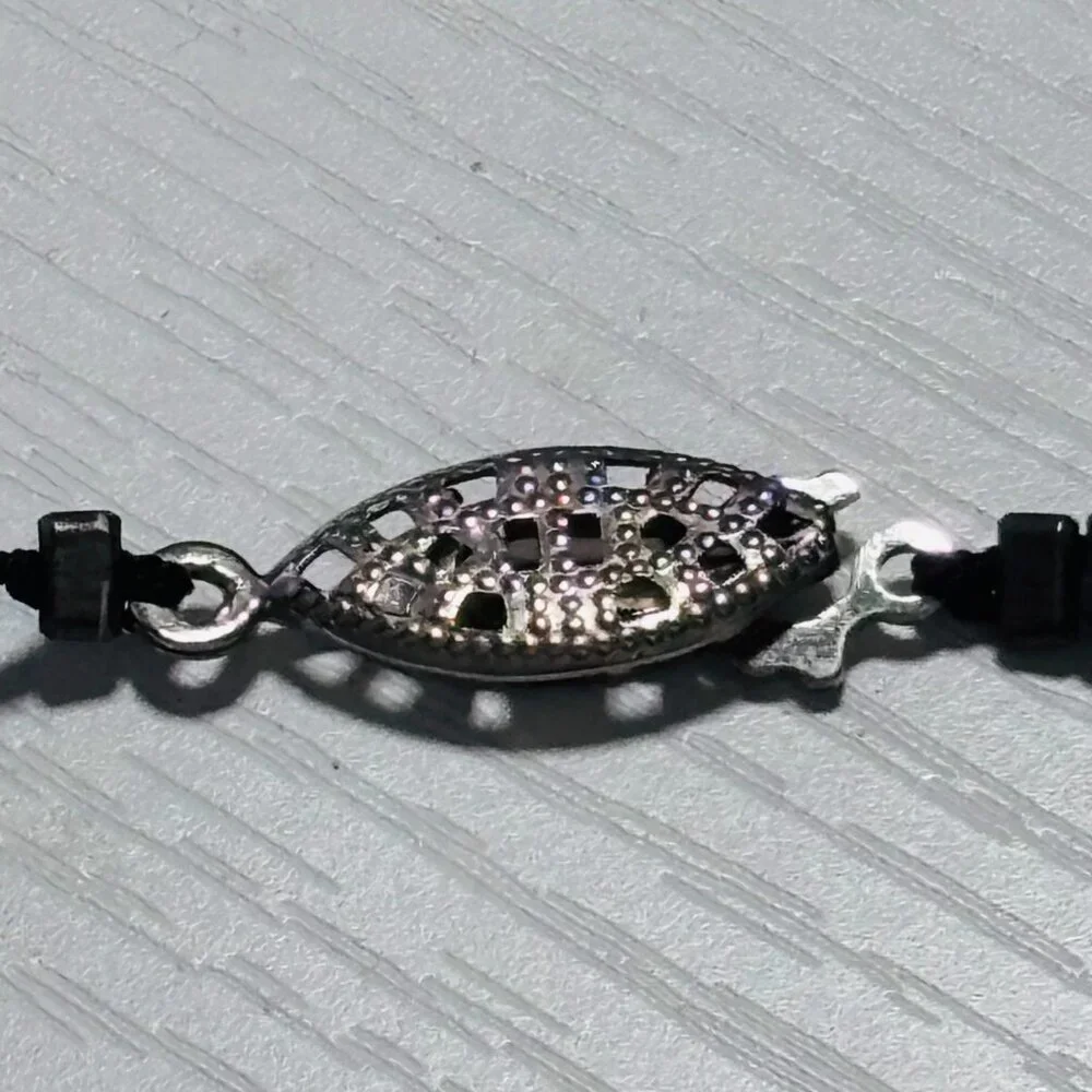 Black Peacock Pearl Beaded Necklace 18” Iridescent Classic - Picture 3 of 14